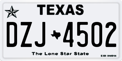 TX license plate DZJ4502