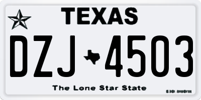 TX license plate DZJ4503