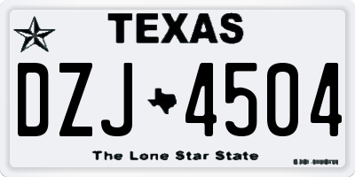 TX license plate DZJ4504