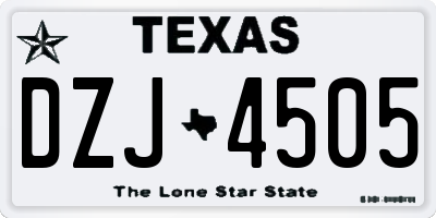 TX license plate DZJ4505