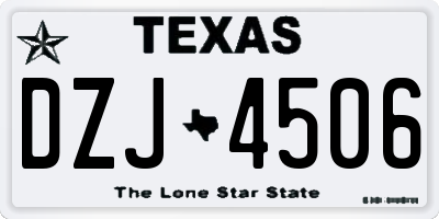 TX license plate DZJ4506