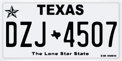 TX license plate DZJ4507