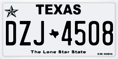 TX license plate DZJ4508