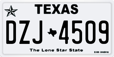 TX license plate DZJ4509