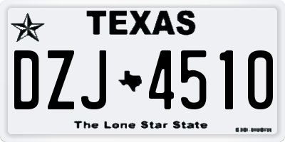 TX license plate DZJ4510