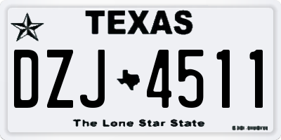 TX license plate DZJ4511