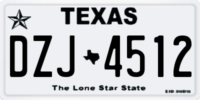 TX license plate DZJ4512