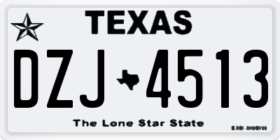 TX license plate DZJ4513