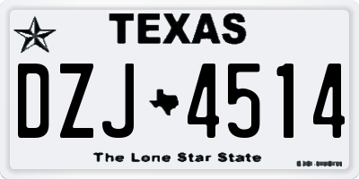 TX license plate DZJ4514