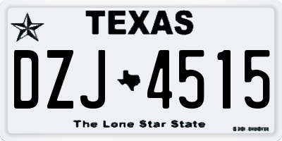 TX license plate DZJ4515