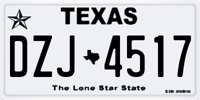 TX license plate DZJ4517