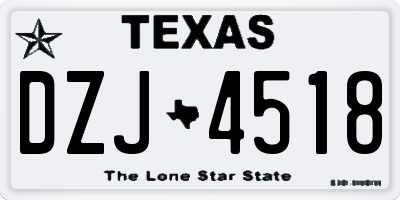 TX license plate DZJ4518