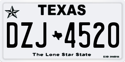 TX license plate DZJ4520