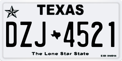 TX license plate DZJ4521