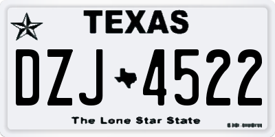 TX license plate DZJ4522