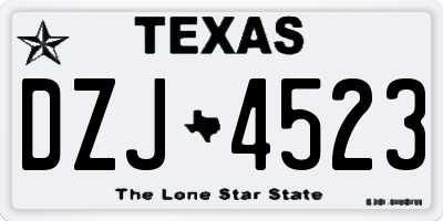 TX license plate DZJ4523