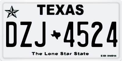 TX license plate DZJ4524