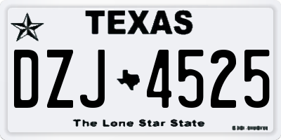 TX license plate DZJ4525