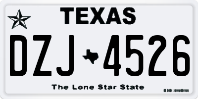 TX license plate DZJ4526