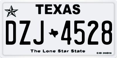 TX license plate DZJ4528