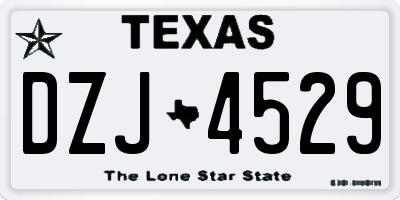TX license plate DZJ4529