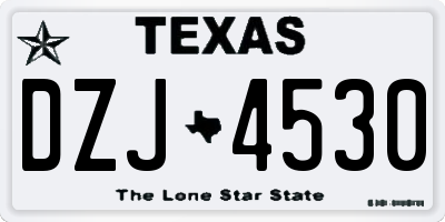 TX license plate DZJ4530