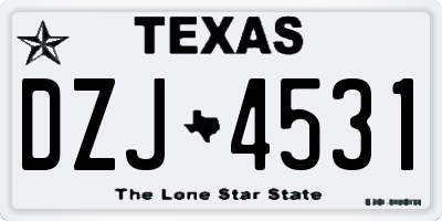 TX license plate DZJ4531