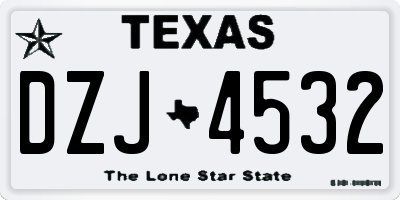 TX license plate DZJ4532