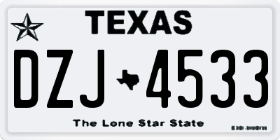 TX license plate DZJ4533