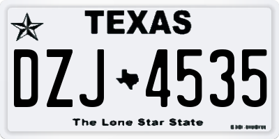 TX license plate DZJ4535