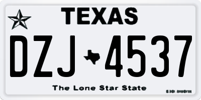 TX license plate DZJ4537