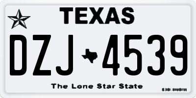 TX license plate DZJ4539