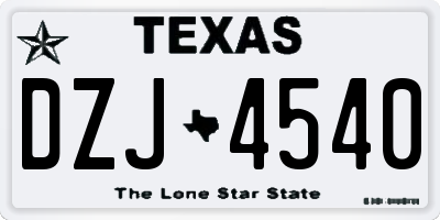 TX license plate DZJ4540