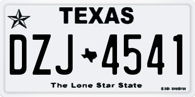 TX license plate DZJ4541