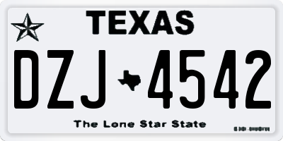 TX license plate DZJ4542