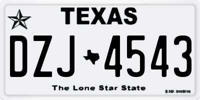 TX license plate DZJ4543