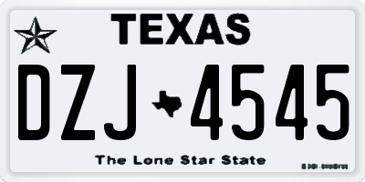 TX license plate DZJ4545