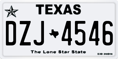 TX license plate DZJ4546