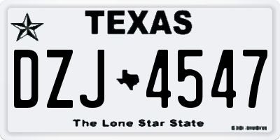 TX license plate DZJ4547