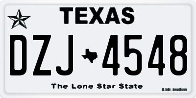 TX license plate DZJ4548
