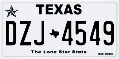 TX license plate DZJ4549