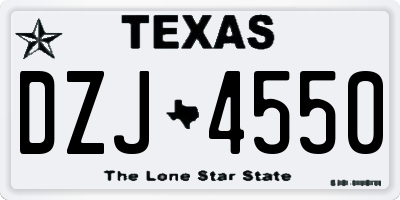 TX license plate DZJ4550