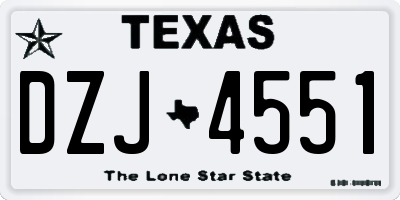 TX license plate DZJ4551