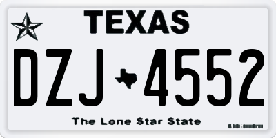 TX license plate DZJ4552