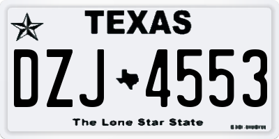 TX license plate DZJ4553