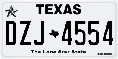 TX license plate DZJ4554