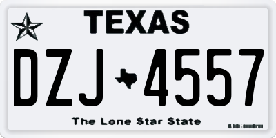TX license plate DZJ4557