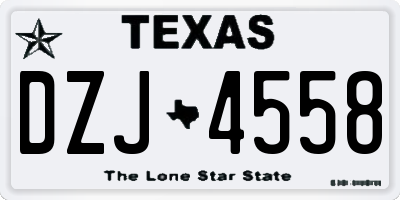 TX license plate DZJ4558