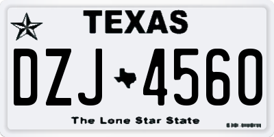 TX license plate DZJ4560