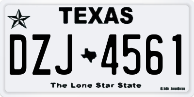 TX license plate DZJ4561